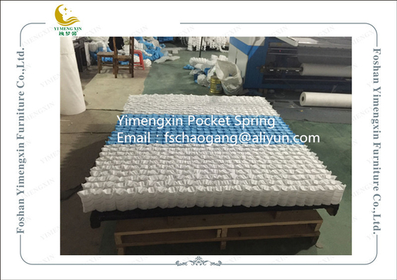 China Unidad de la primavera del bolsillo del colchón con la cubierta de tela no tejida blanca/azul del color proveedor